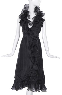 Lot 453 - Audrey Hepburn's Valentino haute couture black organza cocktail dress, Autumn-Winter 1970-71