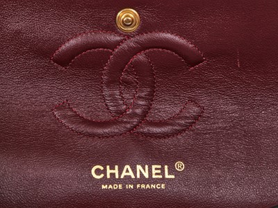 Lot 48 - A Chanel quilted black lambskin leather classic double flap bag, 2010-2011