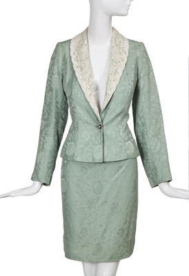 Lot 304 - A Christian Dior by John Galliano seafoam-green viscose-blend suit, 'In a Boudoir Mood' collection, Spring-Summer 1998