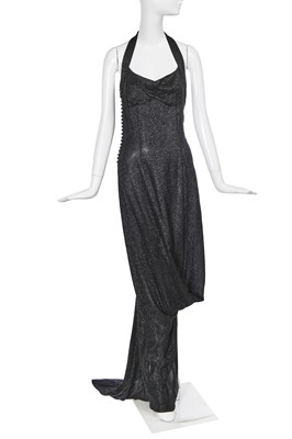 Lot 201 - A Christian Dior by John Galliano black lurex-woven viscose dress, probably Autumn-Winter 1999-2000