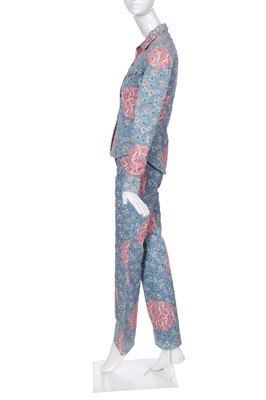 Lot 253 - A Christian Dior by John Galliano printed and perforated cotton drill suit, pre-collection 2003