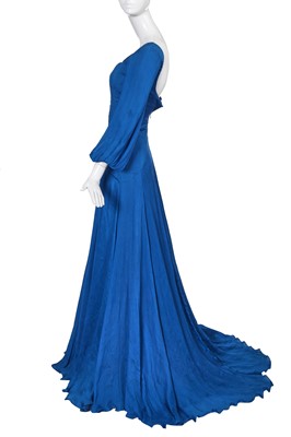 Lot 237 - An Alexander McQueen blue ribbed-chiffon dress, 2009