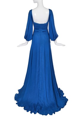 Lot 237 - An Alexander McQueen blue ribbed-chiffon dress, 2009