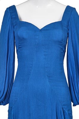 Lot 237 - An Alexander McQueen blue ribbed-chiffon dress, 2009