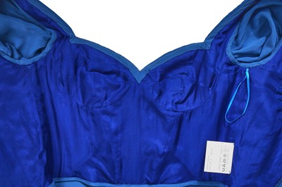 Lot 237 - An Alexander McQueen blue ribbed-chiffon dress, 2009