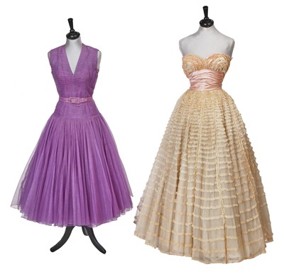 Lot 389 - Two Robert Piguet haute-couture tulle gowns, mid-1950s