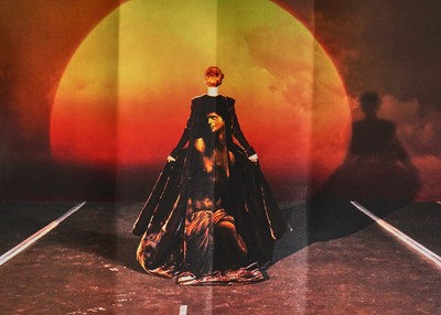 Lot 121 - A Jean-Louis Scherrer by Stéphane Rolland painted brown velvet coat, Autumn-Winter 1998-99