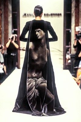 Lot 121 - A Jean-Louis Scherrer by Stéphane Rolland painted brown velvet coat, Autumn-Winter 1998-99