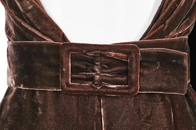 Lot 121 - A Jean-Louis Scherrer by Stéphane Rolland painted brown velvet coat, Autumn-Winter 1998-99