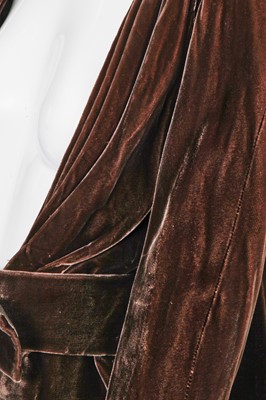 Lot 121 - A Jean-Louis Scherrer by Stéphane Rolland painted brown velvet coat, Autumn-Winter 1998-99