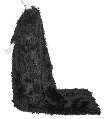 Lot 120 - A Jean-Louis Scherrer haute couture by Stéphane Rolland black Mongolian lamb evening coat, Autumn-Winter 2000-01