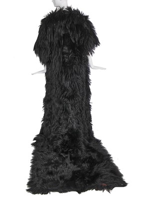 Lot 120 - A Jean-Louis Scherrer haute couture by Stéphane Rolland black Mongolian lamb evening coat, Autumn-Winter 2000-01