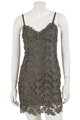 Lot 388 - A Gianni Versace gold lurex lace mini dress, circa 1986
