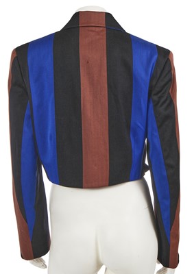 Lot 355 - A John Galliano striped wool-blend blazer, 'Greek Widows...' collection, Spring-Summer 1990