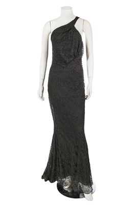 Lot 240 - A John Galliano green lace evening gown, commercial collection 2007