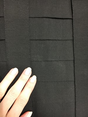 Lot 50 - A Chanel haute couture by Karl Lagerfeld black grosgrain ribbon suit and shoes, Spring-Summer 1991