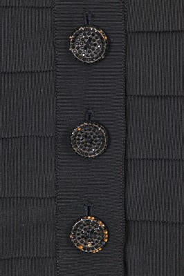 Lot 50 - A Chanel haute couture by Karl Lagerfeld black grosgrain ribbon suit and shoes, Spring-Summer 1991