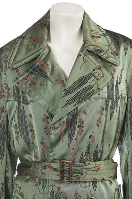 Lot 257 - A Jean Paul Gaultier green rayon-silk blend coat, ‘The Christo Effect’ collection, Autumn-Winter 2002-03