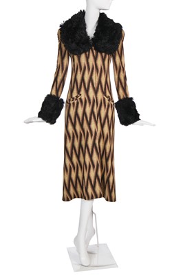 Lot 317 - A Biba wool jersey and faux fur coat, circa 1973