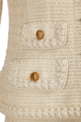 Lot 51 - A Chanel haute couture by Jean Cazaubon and Yvonne Dudel cream wool suit, circa 1977