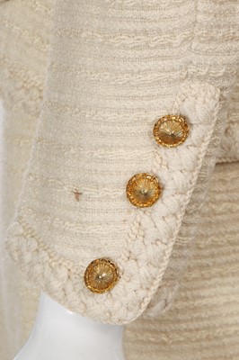 Lot 51 - A Chanel haute couture by Jean Cazaubon and Yvonne Dudel cream wool suit, circa 1977