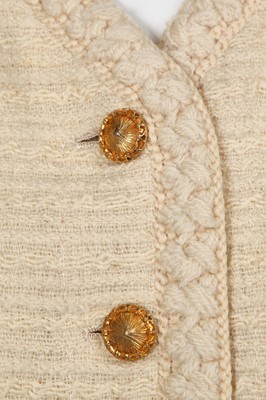 Lot 51 - A Chanel haute couture by Jean Cazaubon and Yvonne Dudel cream wool suit, circa 1977