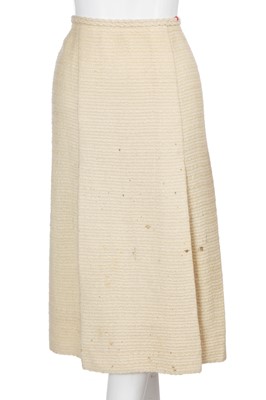 Lot 51 - A Chanel haute couture by Jean Cazaubon and Yvonne Dudel cream wool suit, circa 1977