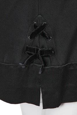 Lot 141 - A Thierry Mugler black cotton gaberdine and velvet suit, circa 1990
