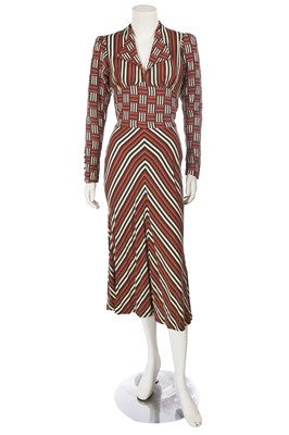 Lot 492 - A Biba printed flanesta dress, circa 1972