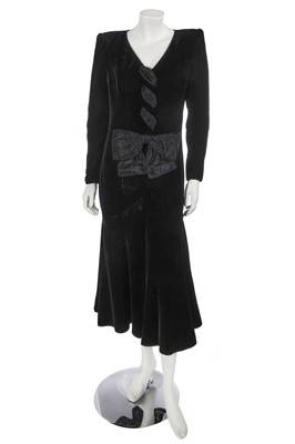 Lot 458 - A Valentino black velvet evening dress, Autumn-Winter 1987-88
