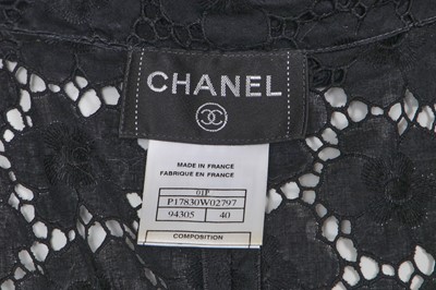 Lot 54 - A Chanel black cotton broderie anglaise dress, Spring-Summer 2001