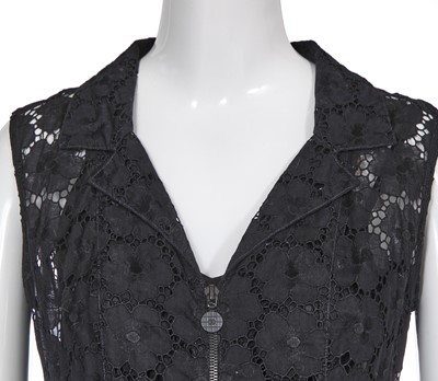 Lot 54 - A Chanel black cotton broderie anglaise dress, Spring-Summer 2001