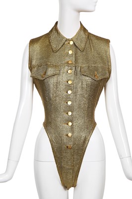 Lot 218 - The Kardashian's Jean Paul Gaultier cloth of gold body, 'Around the World in 168 Outfits' collection, Spring-Summer 1989