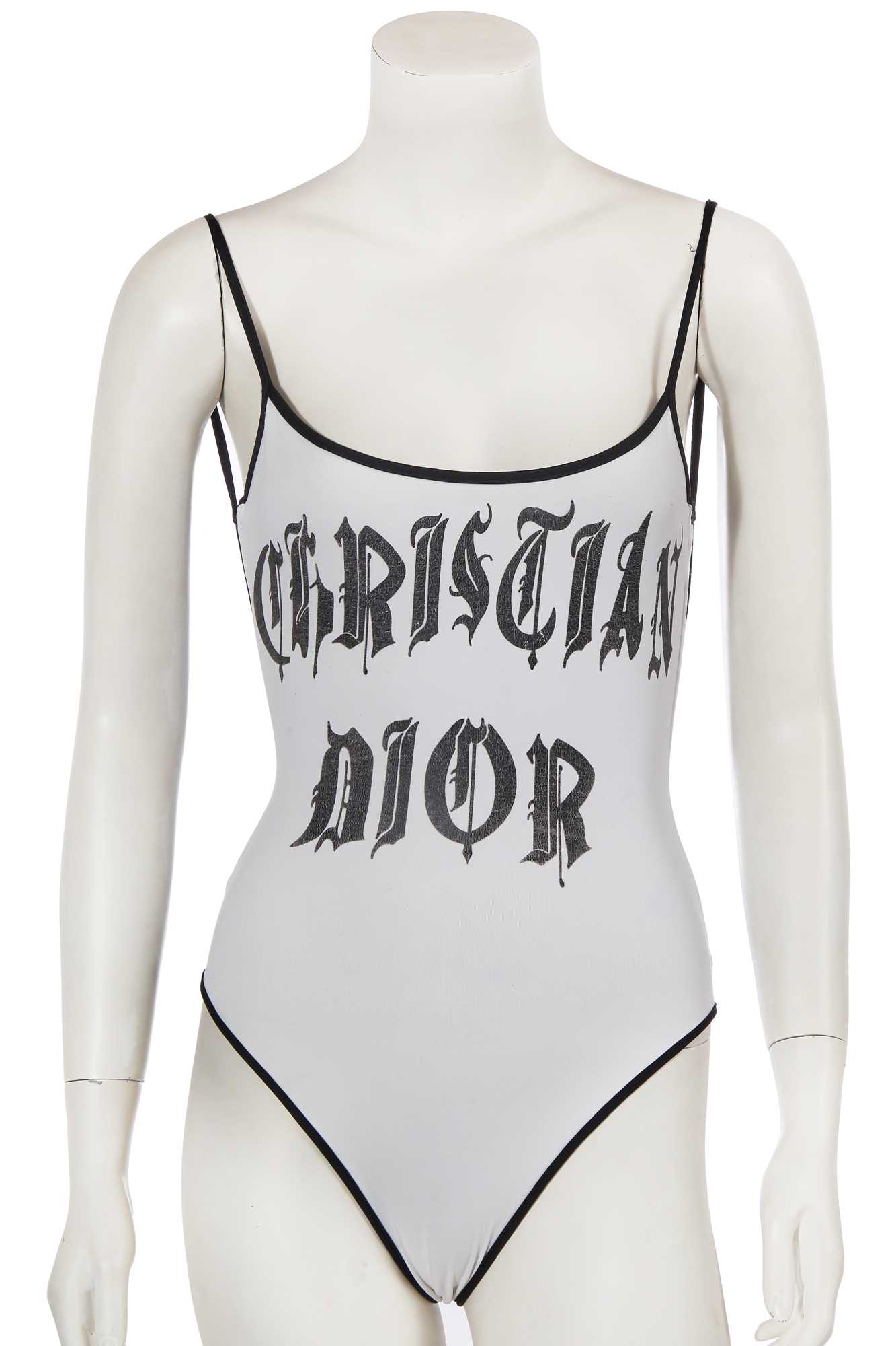 Lot 260 - A Christian Dior by John Galliano printed stretch polyamide body, 'Street Chic' collection, Spring-Summer 2002