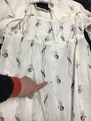 Lot 47 - A printed cotton day dress, English, circa 1806