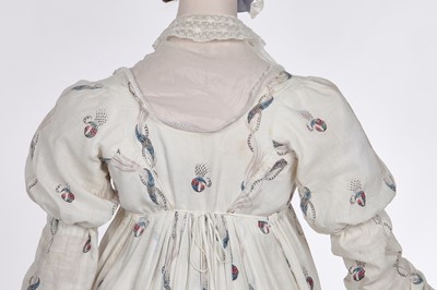 Lot 47 - A printed cotton day dress, English, circa 1806