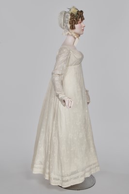 Lot 78 - A whitework embroidered cotton day dress, English, circa 1809-12