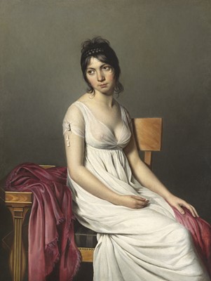 Lot 13 - A rare embroidered linon 'Merveilleuse' gown, French, 1796-1800