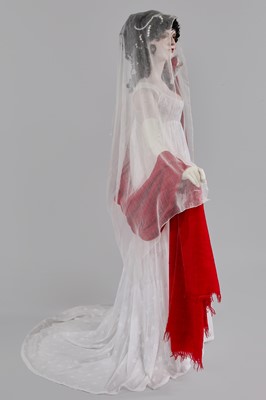 Lot 13 - A rare embroidered linon 'Merveilleuse' gown, French, 1796-1800