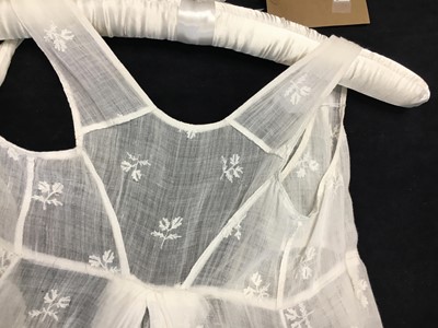 Lot 13 - A rare embroidered linon 'Merveilleuse' gown, French, 1796-1800