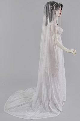 Lot 13 - A rare embroidered linon 'Merveilleuse' gown, French, 1796-1800