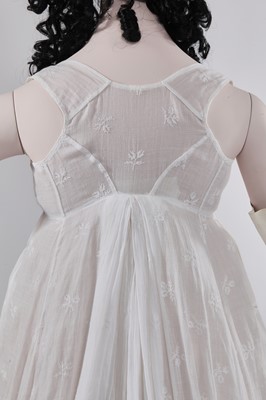 Lot 13 - A rare embroidered linon 'Merveilleuse' gown, French, 1796-1800