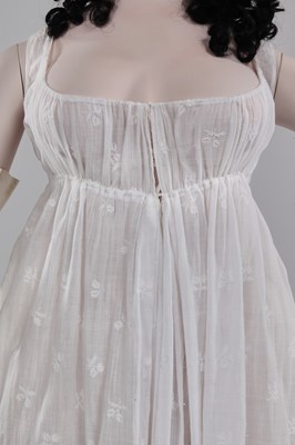 Lot 13 - A rare embroidered linon 'Merveilleuse' gown, French, 1796-1800