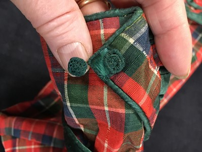 Lot 115 - A tartan bombazine carriage dress, probably Scottish, circa 1817