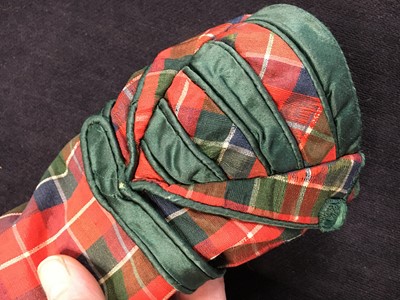 Lot 115 - A tartan bombazine carriage dress, probably Scottish, circa 1817
