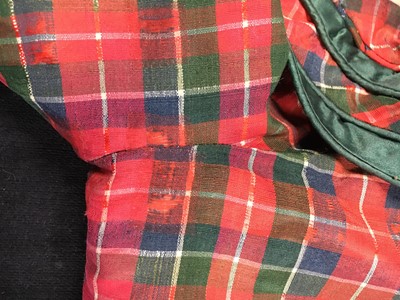 Lot 115 - A tartan bombazine carriage dress, probably Scottish, circa 1817
