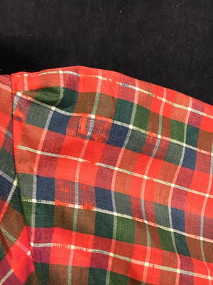 Lot 115 - A tartan bombazine carriage dress, probably Scottish, circa 1817