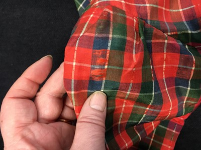 Lot 115 - A tartan bombazine carriage dress, probably Scottish, circa 1817
