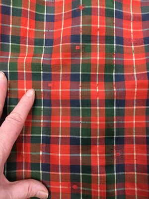 Lot 115 - A tartan bombazine carriage dress, probably Scottish, circa 1817
