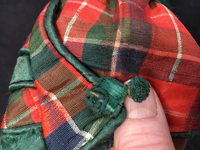 Lot 115 - A tartan bombazine carriage dress, probably Scottish, circa 1817